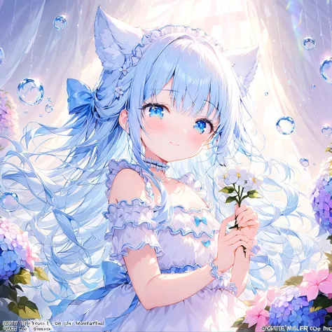 masterpiece, Highest quality, Very detailed, (figure, Official Art:1.1),Adorable face、 1 Girl ,(((( light blue Long Hair)))),Light blue hair,, Long Hair ((blush)) , Cute face, Big eyes, masterpiece, Highest quality,(((((Very delicate and beautiful girl))))...