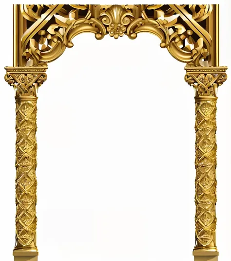 a gold arch with a decorative design on the top, gothic arch frame, ornate gold, ornate backdrop, ornate frame, ornate gold bord...