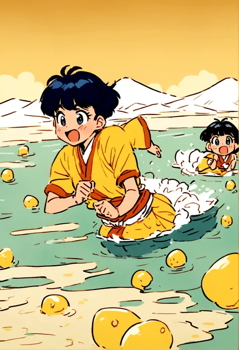 Ranma wins the lottery, Swimming in the Golden Mountain