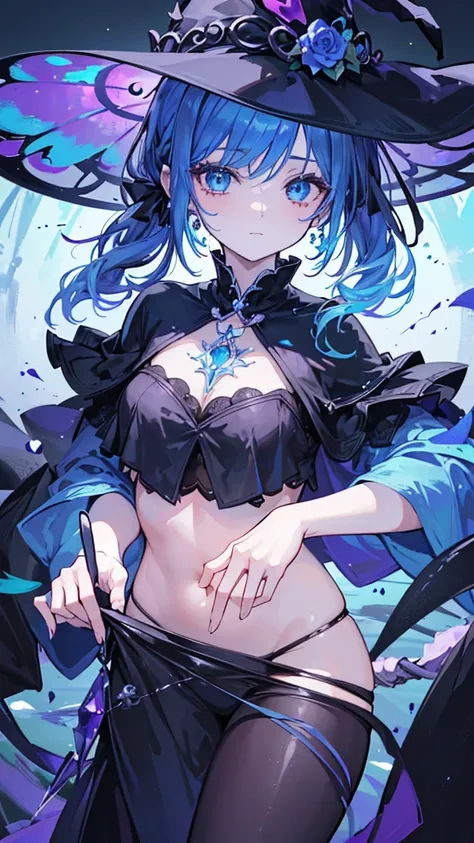 ((🧙‍♀️)), (black hat),{{{{Masterpiece}}}}, {{{Very detailed}}}, {{{High resolution}}}, {{Excellent anatomy}}, (((Top quality))), ((( very delicate and beautiful)), {{very detailed and delicate}}, {{illustration}},Happy magic, magic effects, magic circles, ...