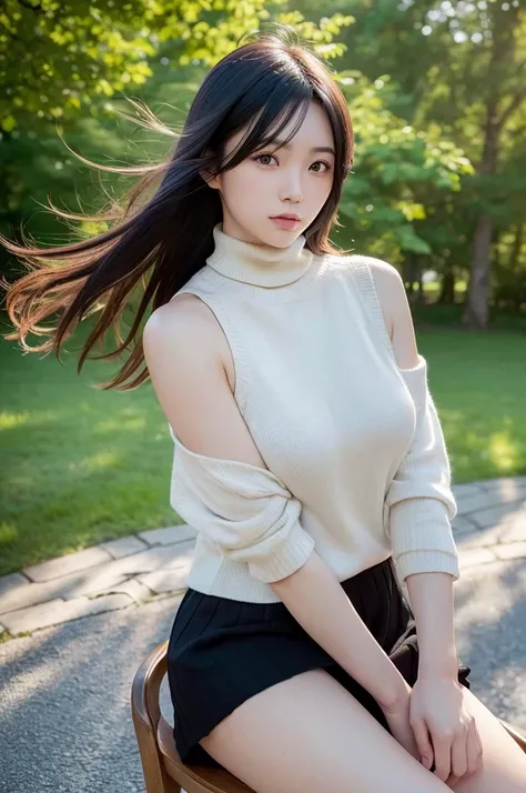 (Tit, Turtleneck Knit, Shoulder Bag), (Top Quality, Masterpiece: 1.3, Ultra High Resolution,), (Ultra Detail, Caustics), (Photoreal: 1.4, RAW Shooting,) Ultra Realistic Capture, Highly Detailed , High resolution 16K like human skin, natural skin texture, s...