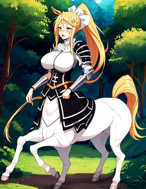 anime centaur.1 girl. cutie. centaur girl, half man. monster girl. centaur. girl - horse. blonde. long hair. hair ornament. her ...