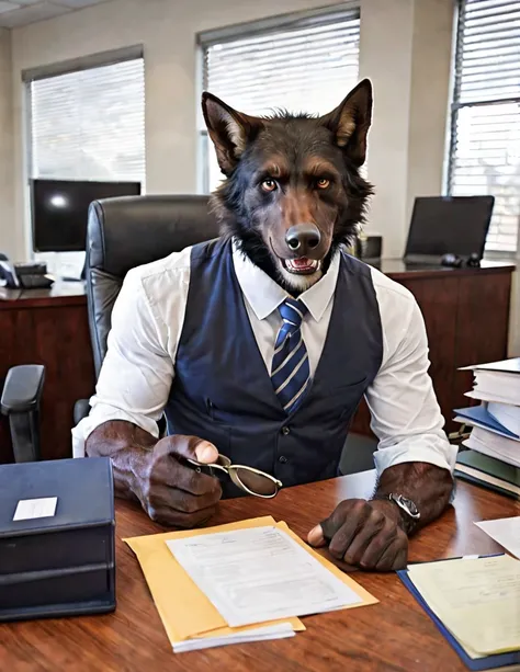 score_9, score_8_up, score_7_up, realistic picture ,handsome men , office, anthropomorphic werewolf 
