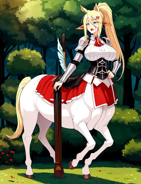 anime centaur.1 girl. cutie. centaur girl, half man. monster girl. centaur. girl - horse. blonde. long hair. hair ornament. her ...