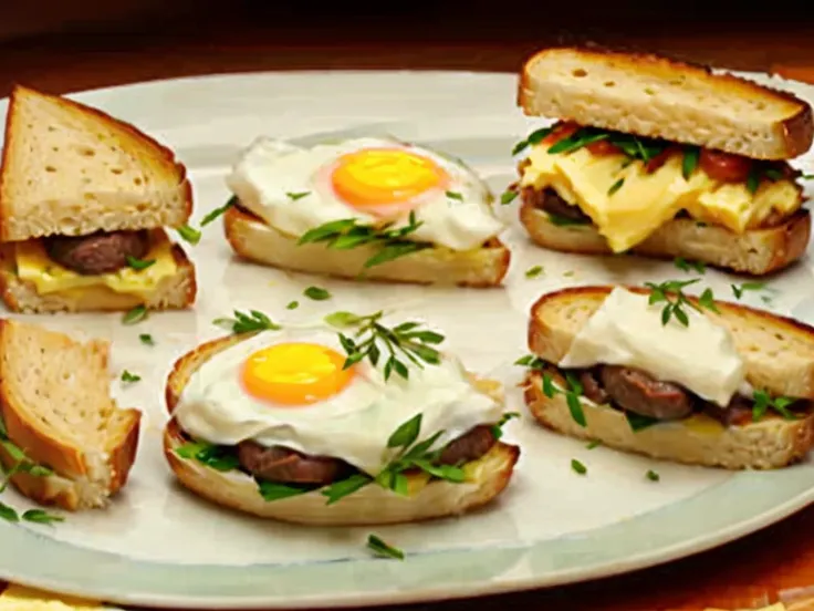 breakfast
It is the first meal of the day, usually eaten in the morning.
Sausage, egg and cheese breakfast sandwich