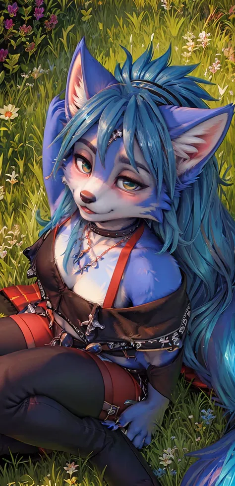 a beautiful and detailed (sweet portrait) wa ((krystal)), star fox krystal, sslim, lovable, green eyes, medium breasts, (((long ...