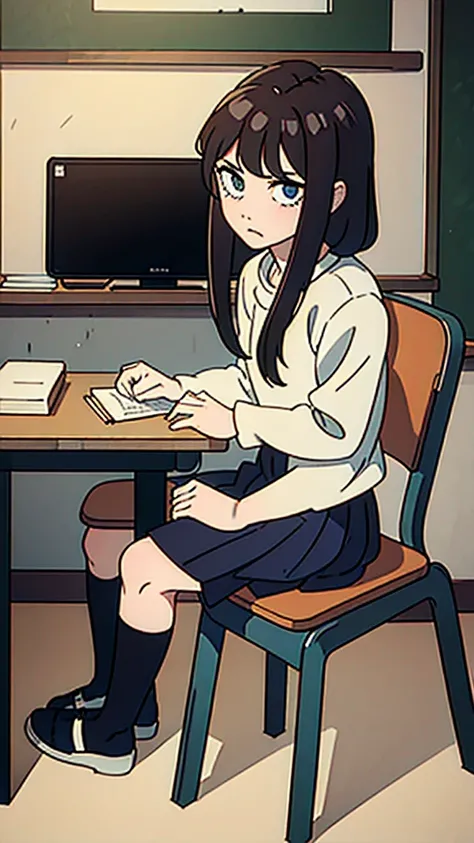 power sitting on classroom chair