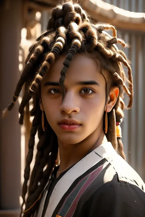 Arabian man with dreadlocks and striped shirt, Portrait of Danny Gonzalez, Headshot Portrait, Mid Shot Portrait, closeup Headshot Portrait, Portrait of a strong young man, Filmed in the early 2020s, Close-up portrait of a man, Headshot Photographygraph, He...