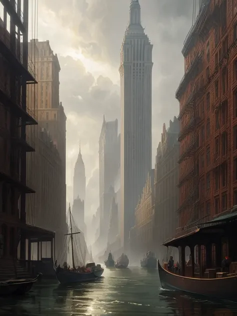 18th century New York on a gray rainy day.