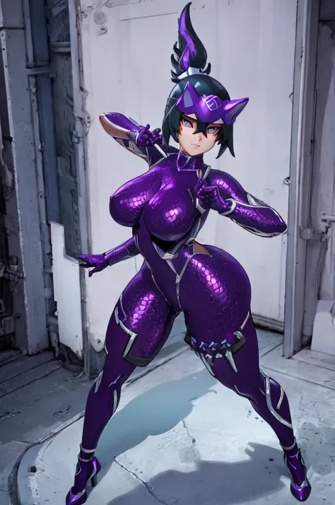 Kiriko from Overwatch, erotic, porn, sexy girl in a tight purple bodysuit, mesh gloves