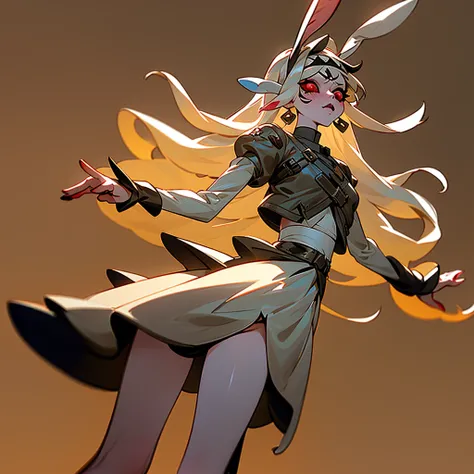 ((1Girl)) ((Bunny girl)) ((Bunny ears)) ((Bunny tail)) ((Cultist)) ((Heterochromia Iridium)) ((Black and Red eyes))

She has long white hair that touches the ground, she has heterochromia iridium, her left eye is red, and her right eye is black, she has pa...