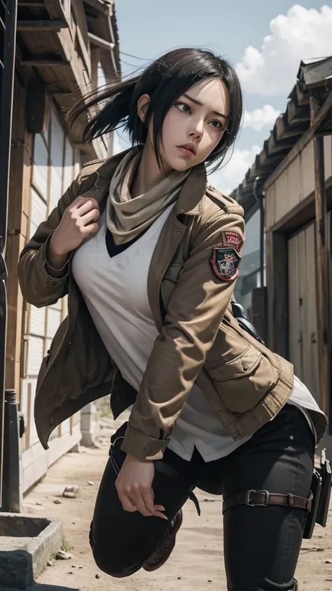 Draw Mikasa Ackerman, an iconic character from anime and manga "shingeki no kyojin" (Attack on Titan). She is known for her strength, agility and unwavering loyalty to your friends.Physical Details:muka:determined and serious expression.large, expressive e...