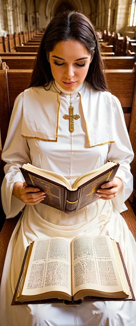 woman sitting reading the bible