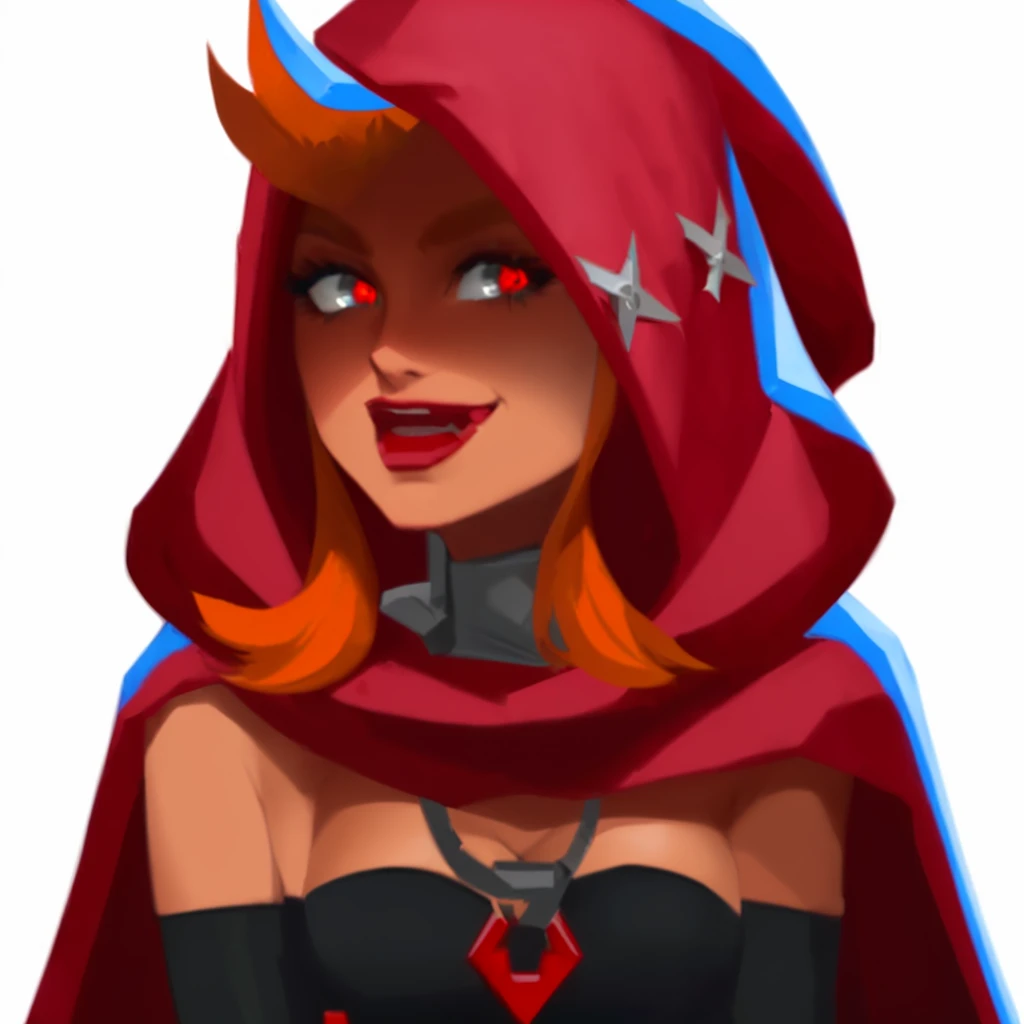 a close up of a cartoon character with a red cape, red hooded mage, thief red riding hood, evil sorceress witch, supervillain sorceress witch, epic mage girl character, evil sorceress, red hoods, dark witch character, sorceress woman, hood and cape, dark f...