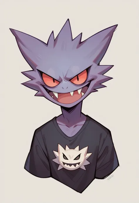 Create for me a model shirt in Purple color with the Haunter character from Pokémon,and on the back of the shirt write Apocalypse PXS