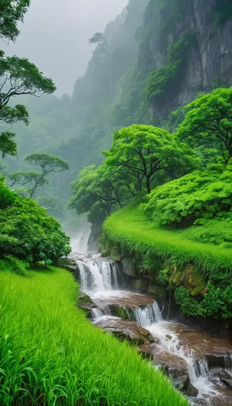 masterpiece,Highest quality,rain,Natural scenery,There are no humans,Realistic,nature Park