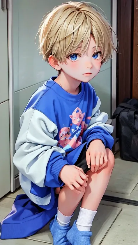 cute 6 year old anime boy wearing cute socks and super kawaii animal pajamas