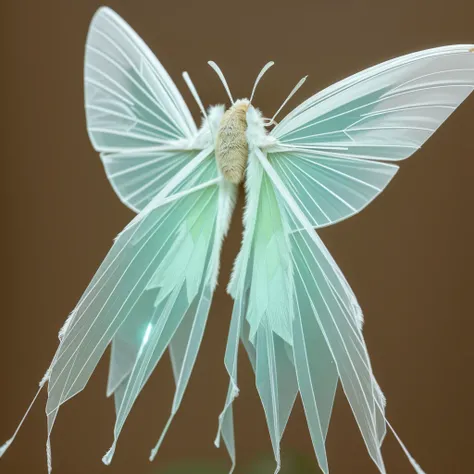 A beautiful moth, ethereal, large transparent wings