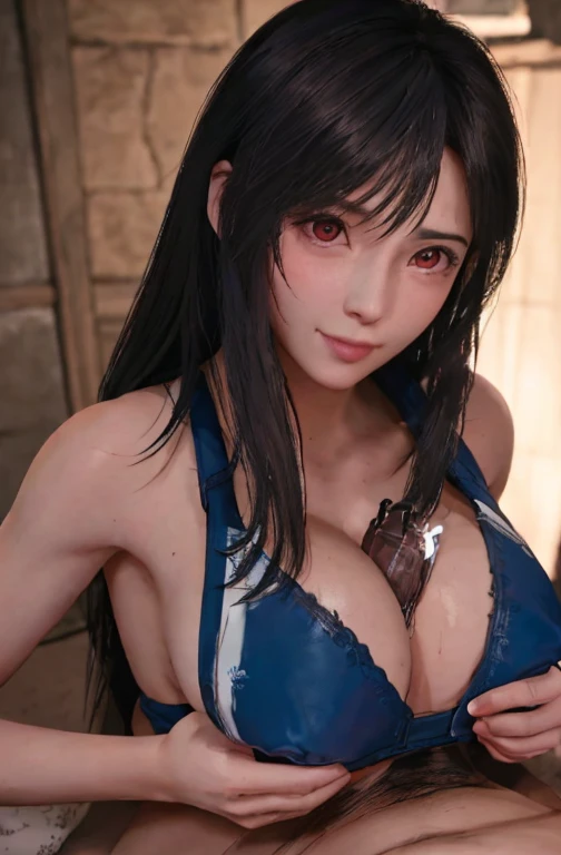 (penis:1.4),pov,paizuri,1boy,heter, large breasts, grabbing, deepskin,(light blue bikini swimwear:1.1),nsfw smile, blush,(masterpiece, best quality:1.4),(best quality:1.4) ,unreal engine,masterpiece,(black hair,blue dip-dye hair), (blush smile:1.1),highly ...