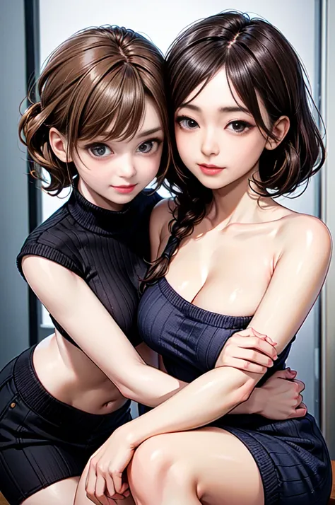 (​masterpiece:1.3), (8K, Photorealsitic, Raw photography, Top image quality: 1.4), Japan high school girls、(Random hairstyles:1.2)、cleavage of the breast:1.2、Super Detail Face、Eye of Detail、double eyelid、Bring your chest together、sharp focus:1.2、prety woma...