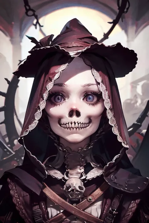 The Centered Portrait Of Cannibalism Skeleton Woman From Bloodborne.