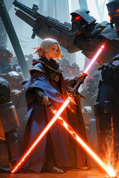 Extremely beautiful, clockwork, star wars, jedi, sith, droid, robot, monster, alien, lightsaber, beam laser, laser guns, war robots, more fancy weapons, new technologies.