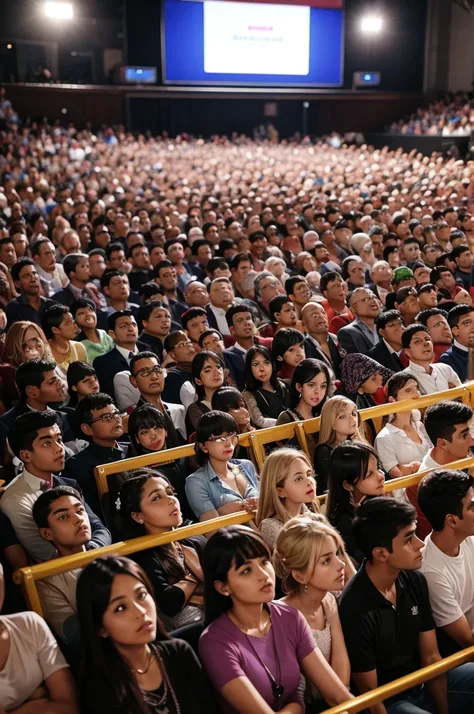 Crowded audience enjoying a homor show 