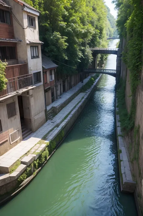 Automatic garbage collection system in the narrow river
