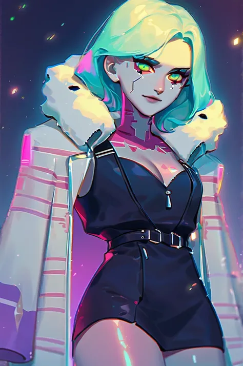 ((Лучшее качество)), ((шедевр)), (подробный), Rebecca from cyberpunk, in very good quality