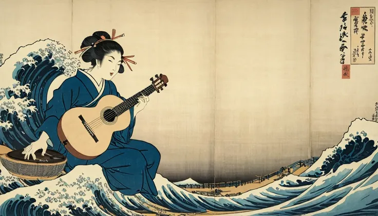 Violão, por Katsushika Hokusai