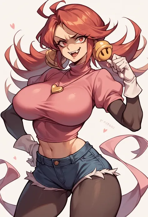 Mad Mew Mew (undertale)hentai very big breasts sexy breasts out very big tits wearing only tight black leggings shorts 