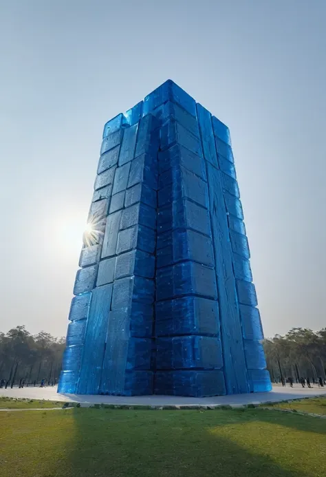 gummiray massive structure, backlight, blue shades, night park background