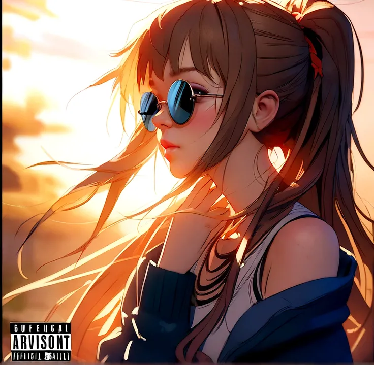 anime girl with sunglasses and ponytail in the sun, anime vibes, (anime girl), official artwork, realistic anime art style, 3d realistic anime style, artwork in the style of guweiz, animated style. 8k, night, anime art style, cinematographic | | very livel...