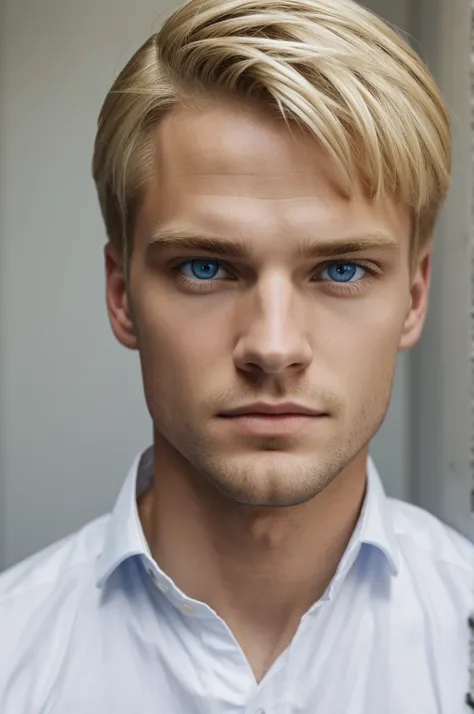 man, blond hair, blue eyes, parts, 18 years , White