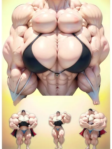 Highest quality、High resolution、Very detailed、Bright lighting、One girl、Full body photo、Black Hair、(((Short Hair)))、smile、(((Big Tits)))、(((Bikini)))、(((muscular)))、(((Hyper huge Muscle:1.2)))、(((Incredibly large muscles:1.2)))、(((Extremely large muscles:1....