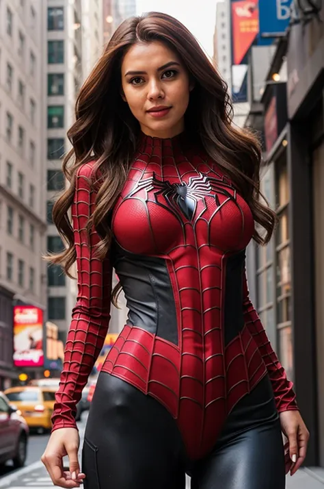 spiderwoman medium breasts brown hair at new york city spiderwoman costume