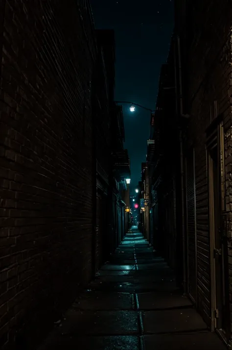 New York Alley at night. dark, spooky