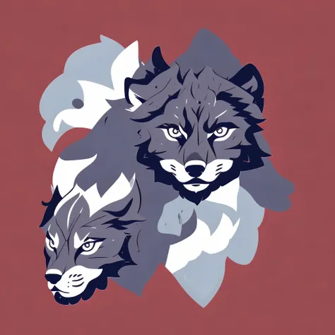 it is logo, wolf with gray and white color , right eye blue , left eye black , cool ,designable