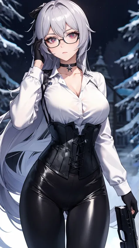 Masterpiece, Beautiful art, professional artist, 8k, detailed body, Very detailed face, very detailed eyes, Detailed clothing, detailed fabric, Best Quality, better resolution, 1 girl, bronya zaychik (Honkai Impact 3rd), front view, standing, big breasts, ...