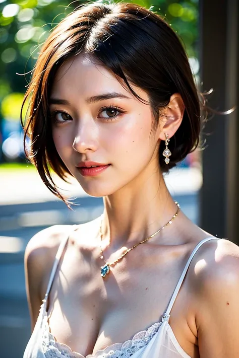 Height: 170cm, 30 years old、Pale face and eyes:1.3、Very thin face and eyes:1.3, (blown eyes:1.5)、{highest quality}, {{masterpiece}}, {very delicate and beautiful}, outstanding light and shadow, highly detailed wallpaper, clear and bright sunlight, 1 girl, ...