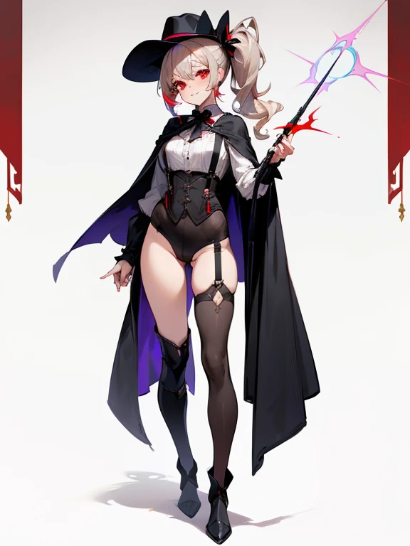 (concept: Sexy sister)masterpiece, best quality, very aesthetic,（（HD Face））（（Big breasts））, Body（（("Shining red eyes" + "White highlights and black double ponytails" + "Small Frame" + "little devil" + "Flexible fingers" + "Succubus" + "Cute button nose" + ...