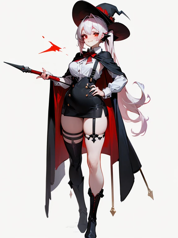 (concept: Sexy sister)masterpiece, best quality, very aesthetic,（（HD Face））（（Big breasts））, Body（（("Shining red eyes" + "White highlights and black double ponytails" + "Small Frame" + "little devil" + "Flexible fingers" + "Succubus" + "Cute button nose" + ...