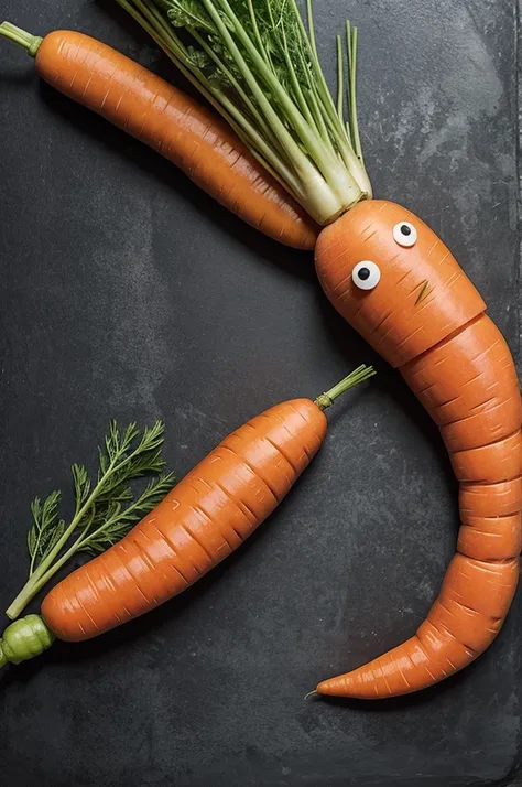 Make me an animated carrot with muscles