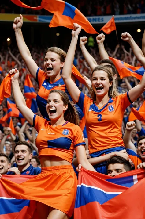 Dutch fans cheer, Bustle and cheerfulness in great happiness 