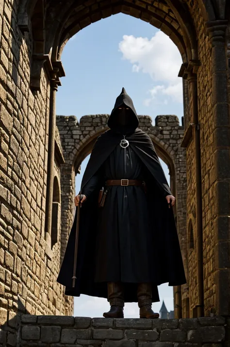 Dark wizard in a medieval castle 