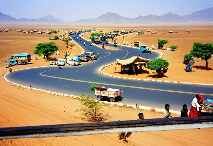 Black Market,noon,People are coming and going,Thriving city,Well-maintained roads,Arid regions