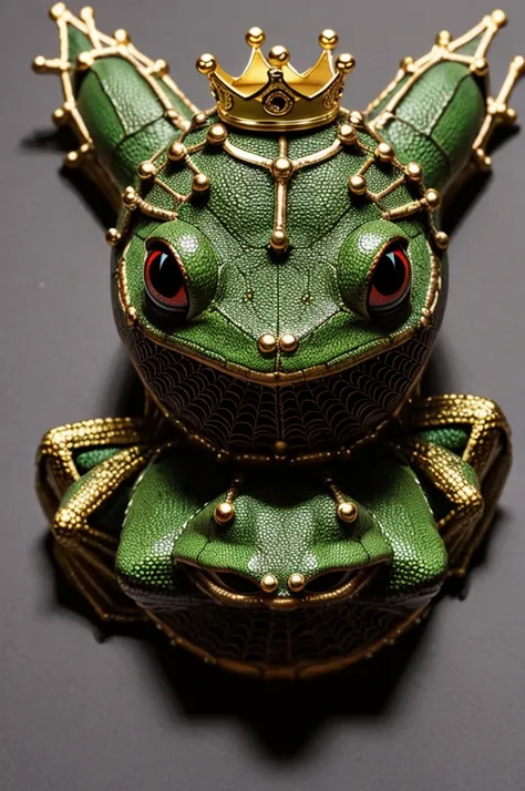 Spider with king head, cat head and frog head