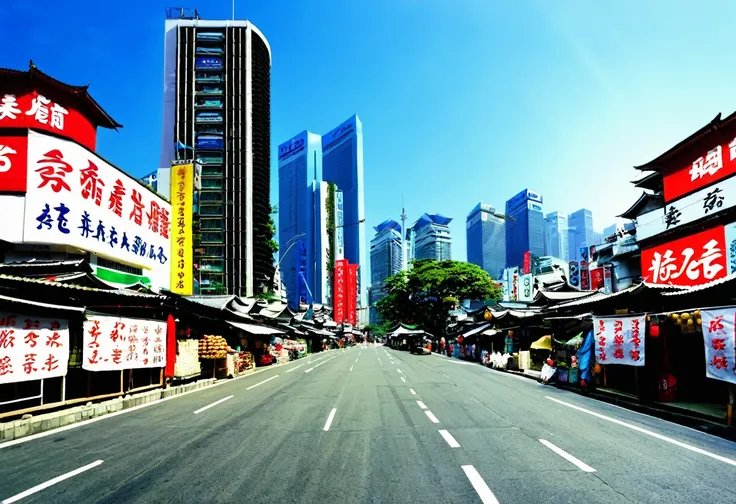 market,noon,栄えているCity,Well-maintained roads,City