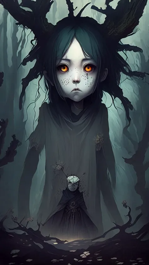 
「In a dark and spooky forest、A monster standing near the ruins『Hyakumoku』Please draw it realistically。Hyakumokuは全身に無数の目を持ち、Those eyes are big and small々in、It can go in any direction。The face has many particularly large eyes.、Your gaze is shining brightly。...