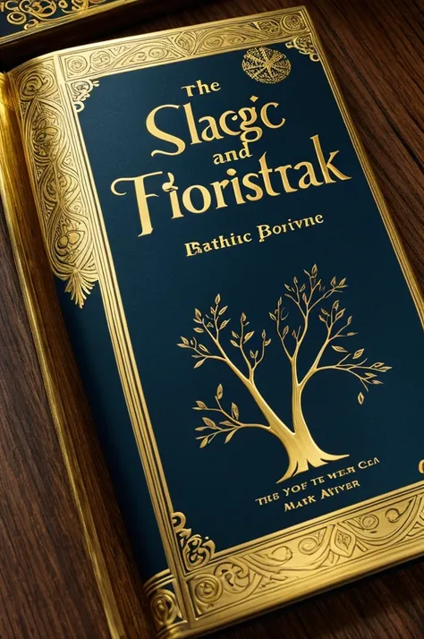 A book with a gold cover and a silver title that says The Magic Forest